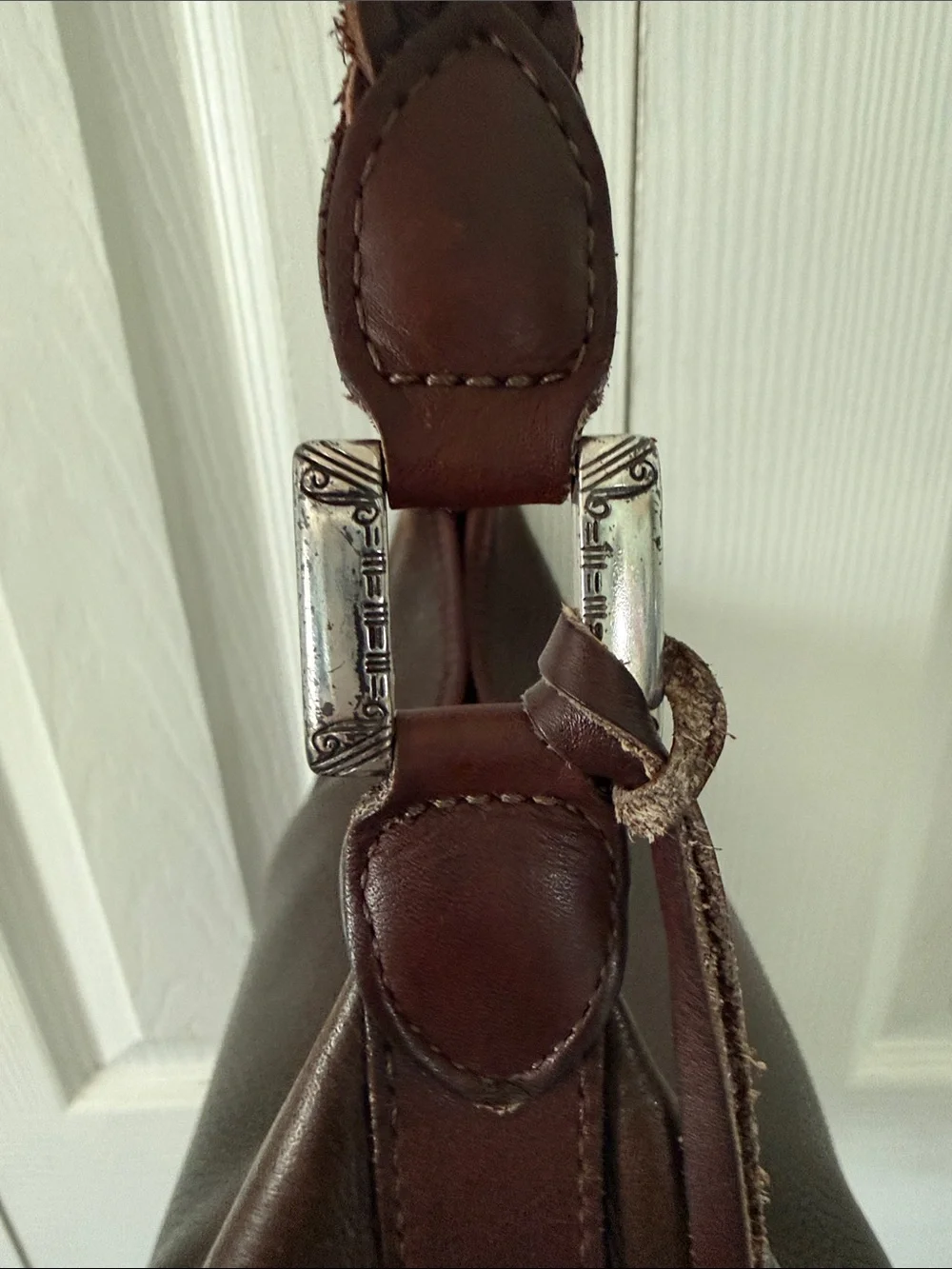 Vintage Brighton Dark Brown Leather Bucket Shoulder Bag